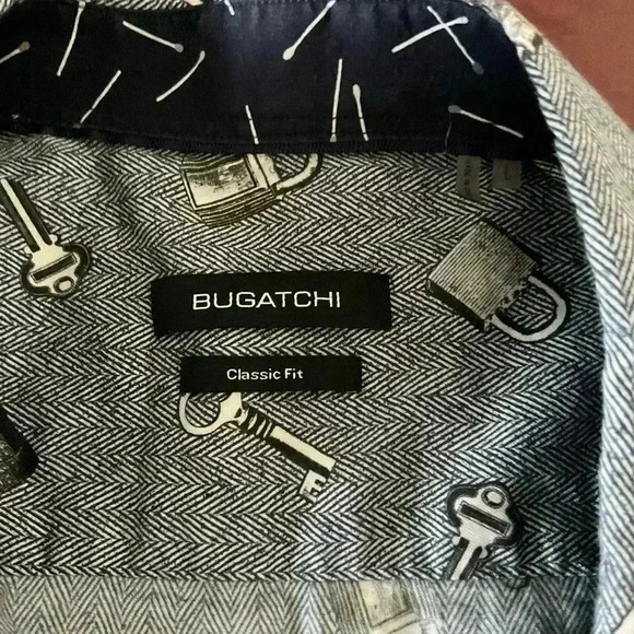 Bugatchi lock and key 100% cotton shirt - Picture 4 of 5